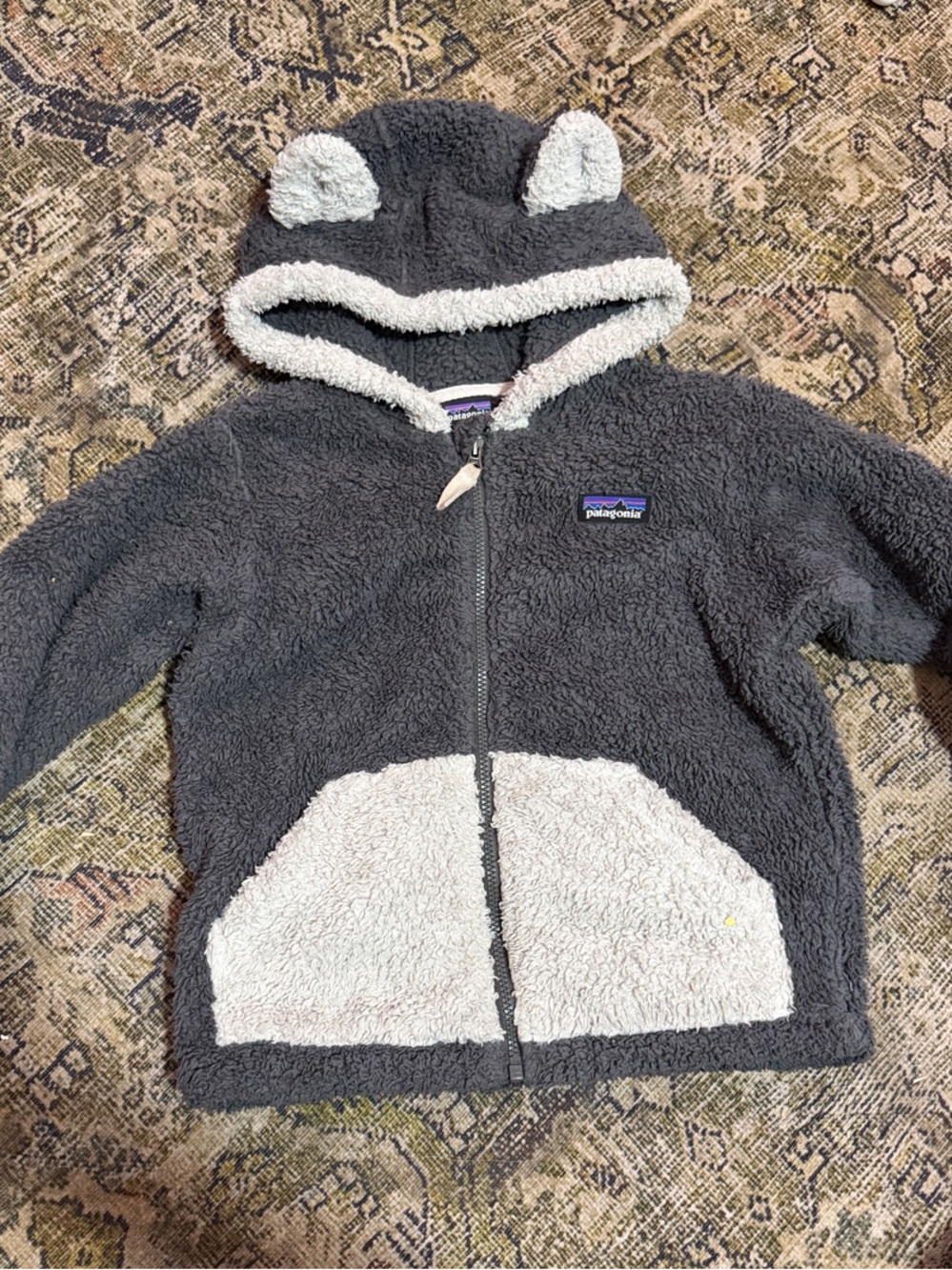 Patagonia Kids Gray Fleece Hoodie with ears